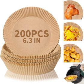 Air Fryer Disposable Paper Liner Non-stick Disposable Liners, 200PCS Air Fryer Disposable Paper Liners, 6.3In Round Air Fryer Parchment Paper (Option: 200PCS)