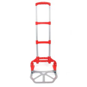 Portable Foldable Telescopic Trolley (Color: Red)