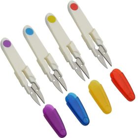 2/4pcs Multipurpose U-Shape Yarn Scissor; Thread Scissors With Safety Cover For Fishing Line; Clothes Thread Embroidery Cross-stitch Craft; DIY P (quantity: 4 Packs)