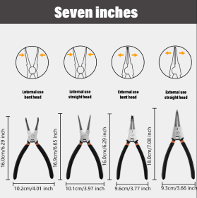 7-inch Snap Pliers 4-piece Set, Model SKQ-004 (Option: SKQ004)